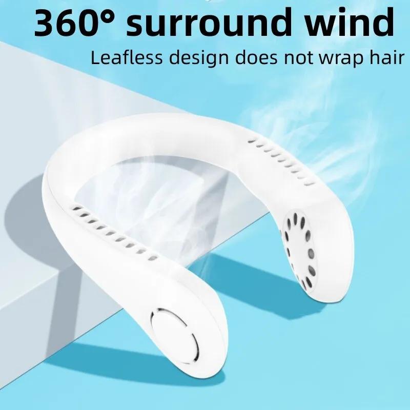Portable Bladeless Neck Cooler – Hands-Free 360° Airflow USB Rechargeable Neck Fan for Indoor & Outdoor Use ~ 1200 mAh - Image 2